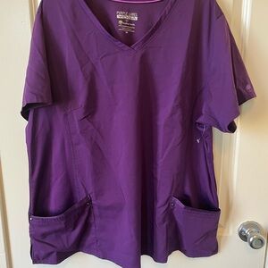 Women's Plus Size V-Neck Scrub Top - Purple